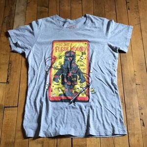 Gray Graphic T-Shirt‎ with Robot Design